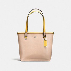 COACH Color Block Zip Tote